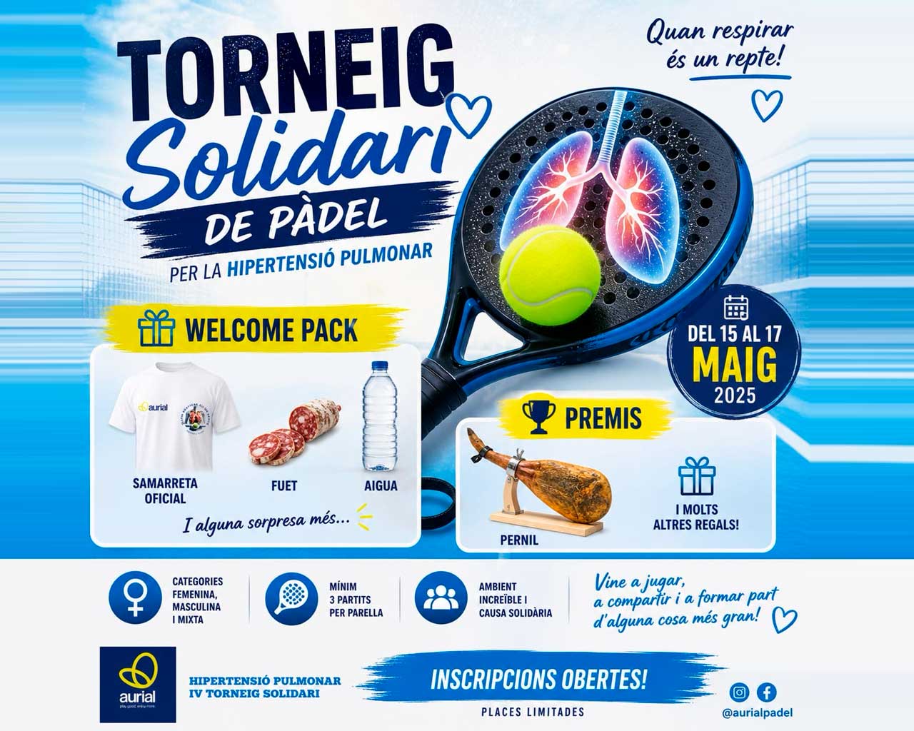 Fomplay colabora en el evento Torneo Solidario de Pádel por la hipertensión pulmonar en Vic