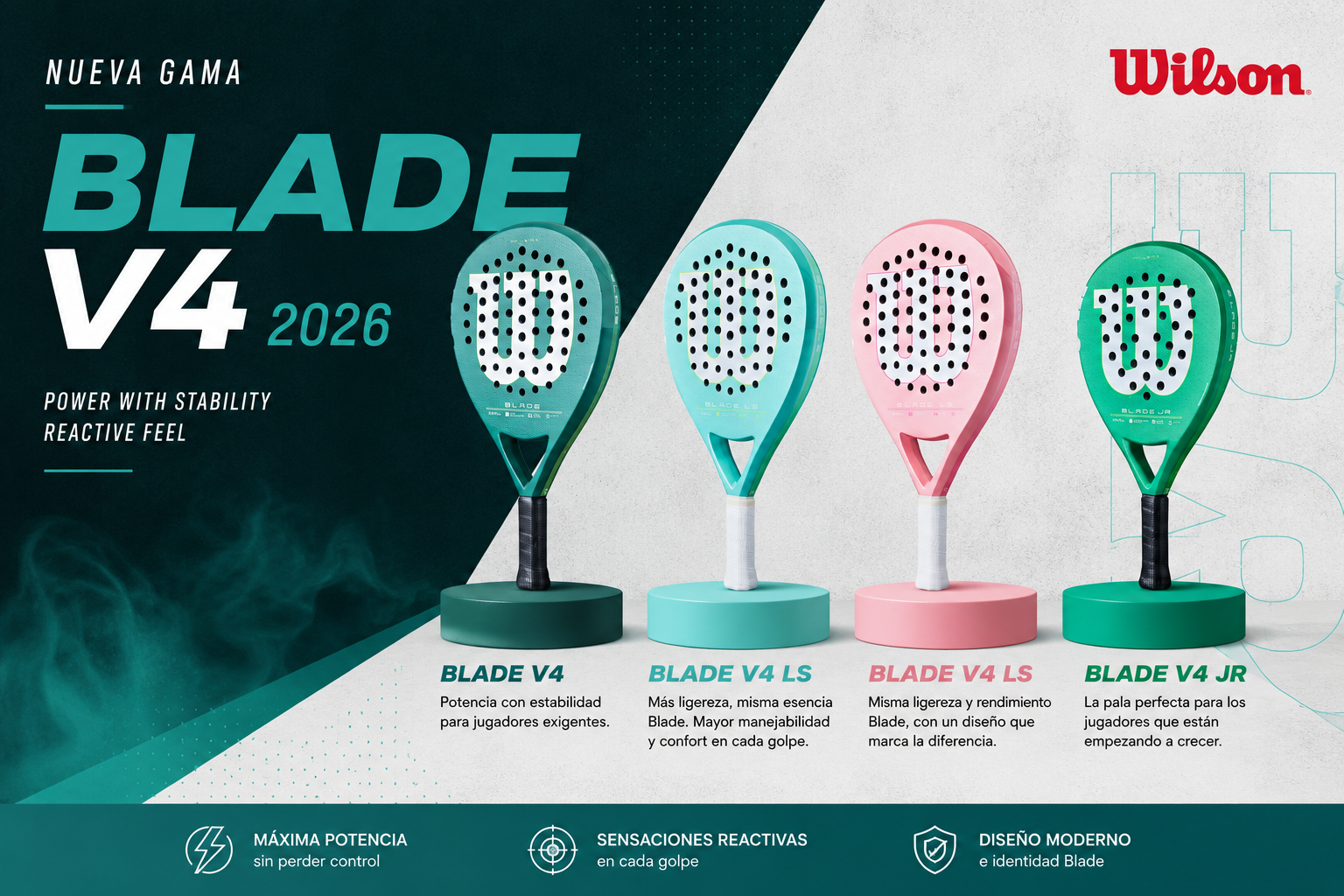Nueva gama de palas de Padel Wilson Blade V4 2026